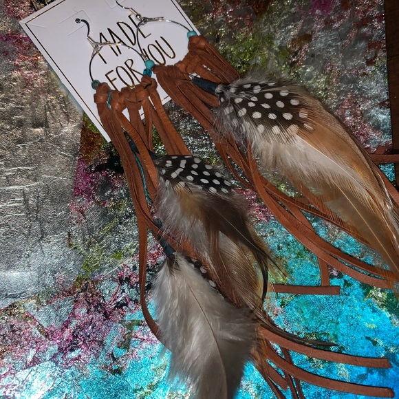 Customizable Fringe and Feather earrings - Picture 2 of 7
